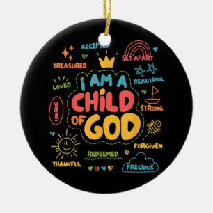 Décoration En Céramique Je suis un enfant de Dieu Christian Retro Jésus Fo