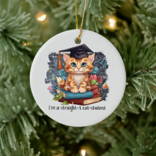 Décoration En Céramique Je suis un étudiant en chats droit