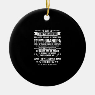 Décoration En Céramique Je suis un petit-fils chanceux parce que j'ai un g