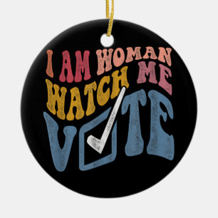 Décoration En Céramique Je Suis Une Femme Me Regarder Vote 2024 Vague Bleu