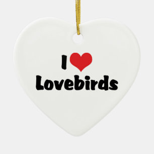 Décoration En Céramique Je t'aime des inséparables à coeur