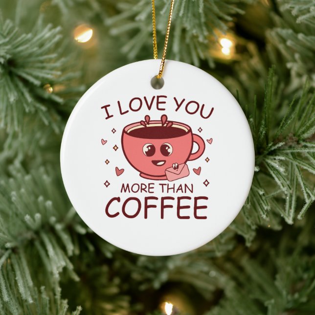 Décoration En Céramique Je t'aime plus que le café (Arbre)