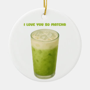 DÉCORATION EN CÉRAMIQUE JE T'AIME TELLEMENT MATCHA, MATCHA VERT THÉ AMOUR