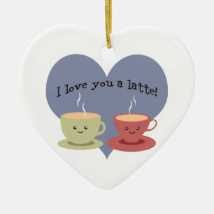 Décoration En Céramique Je t'aime un latte !