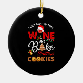 Décoration En Céramique Je veux juste boire du vin | cuire des biscuits de