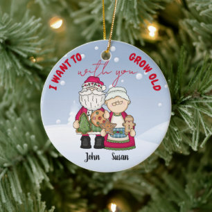 Décoration En Céramique Je veux vieillir avec toi Noël Personnaliser