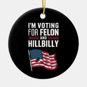 Décoration En Céramique Je vote pour le Felon et le Hillbilly 2024 Pro