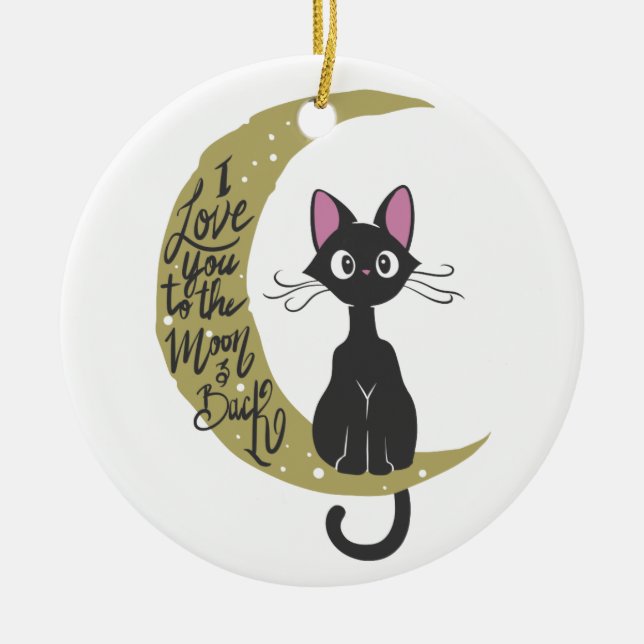 Décoration En Céramique Je vous aime à la lune et à l'arrière - Choisir la (Devant)