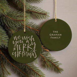 Décoration En Céramique "Je vous souhaite un joyeux Noël" À feuillage pers