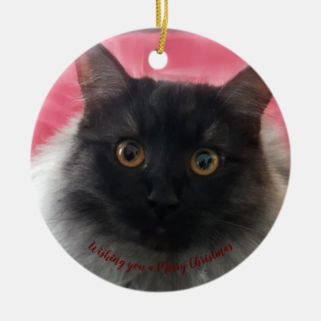 Décoration En Céramique Je vous souhaite un joyeux Noël noir poupée en arg (Devant)