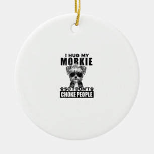 Décoration En Céramique J'Embrasse Mon Morkie Donc Je Ne Choque Pas Les Ge