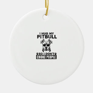 Décoration En Céramique J'Embrasse Mon Pitbull Donc Je Ne Choque Pas Les G