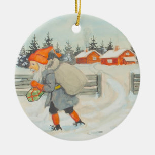 Décoration En Céramique Jenny Nystrom - Illustration suédoise de Noël