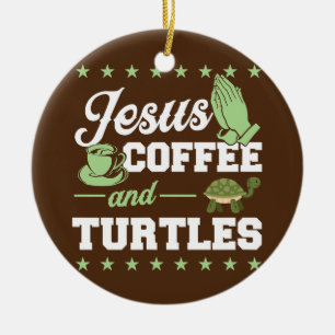 Décoration En Céramique Jésus Café Et Tortues Christian Tortue Amour