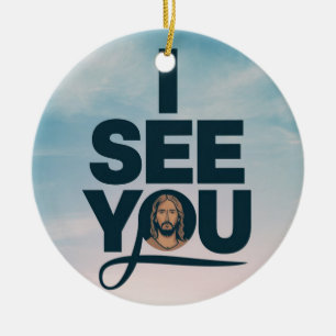 Décoration En Céramique Jésus chrétien vous regarde, Jésus je vous vois