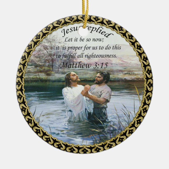 Décoration En Céramique Jésus Christ Baptême image deux (Devant)