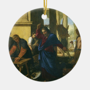 Décoration En Céramique Jésus Christ Nettoyage du Temple