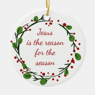 Décoration En Céramique "Jésus est la raison de la saison" conception de h