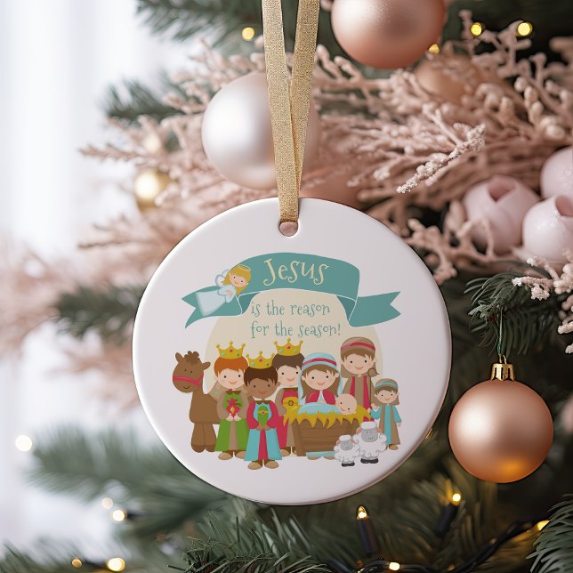 Décoration En Céramique "Jésus est la raison" Scène de Nativité (Créateur téléchargé)