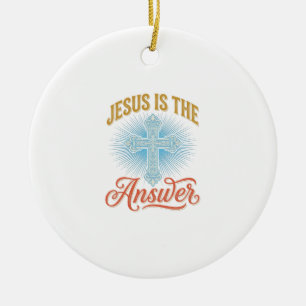 Décoration En Céramique Jésus est la réponse Croix chrétienne Vector Desig