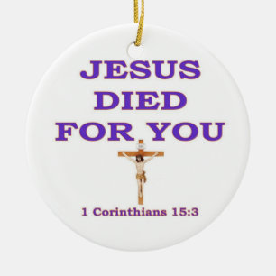 DÉCORATION EN CÉRAMIQUE JÉSUS EST MORT POUR VOUS