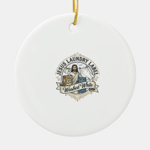 Décoration En Céramique Jesus Étiquette De Linge Lavé Blanc Jesus Linge La