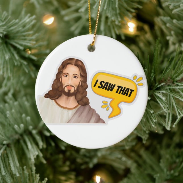 Décoration En Céramique Jésus J'Ai Vu Ça (Arbre)