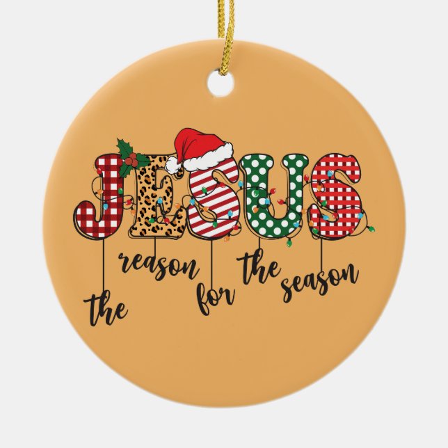 Décoration En Céramique Jésus La Raison Noël Chrétien (Devant)