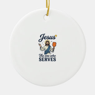 Décoration En Céramique Jesus Pickleball Celui Qui Sert Chemise
