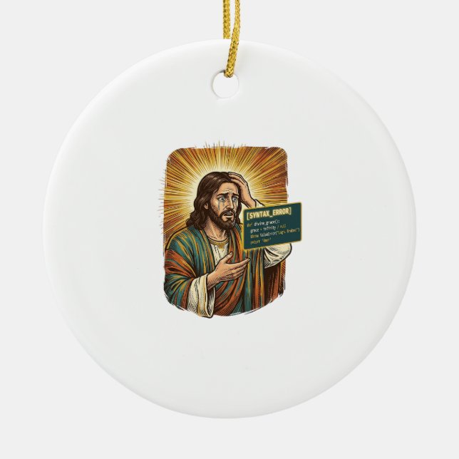 Décoration En Céramique Jésus pleurant Erreur de syntaxe Codage Programmeu (Devant)