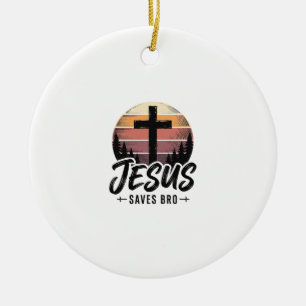 Décoration En Céramique Jésus Sauve Frère Vintage Chemise Croix Chrétienne