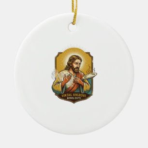 Décoration En Céramique Jésus s'est brûlé le doigt en sortant l'assiette d
