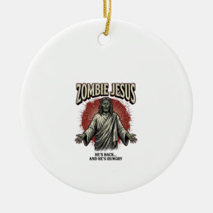 Décoration En Céramique Jésus zombie gravure vintage design de t-shirt drô