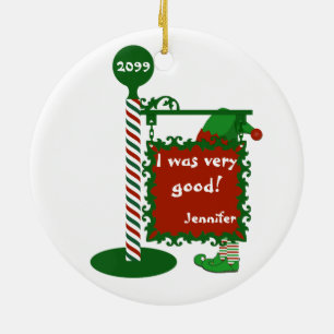 Décoration En Céramique "J'étais très bon" ou "coquin" Noël Père Noël