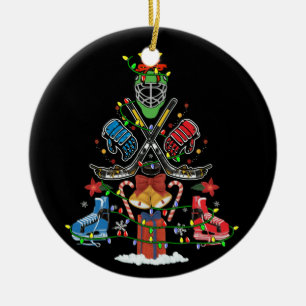 Décoration En Céramique Jeu de Noël de hockey sur glace Arbre de Noël Drôl