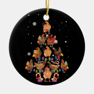 Décoration En Céramique Jeu de Noël de poulets Lumières Drôle Noël de 