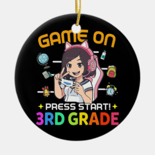 Décoration En Céramique Jeu Niveau Jusqu'À 3E Grade Retour À L'École Gamer