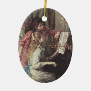 Décoration En Céramique Jeunes Filles au piano de Pierre Renoir