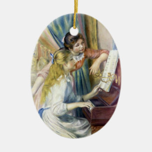 Décoration En Céramique Jeunes Filles au Piano de Pierre Renoir
