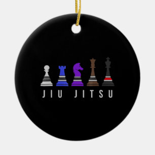 Décoration En Céramique jiu jitsu training   chess, gift  bjj with text.