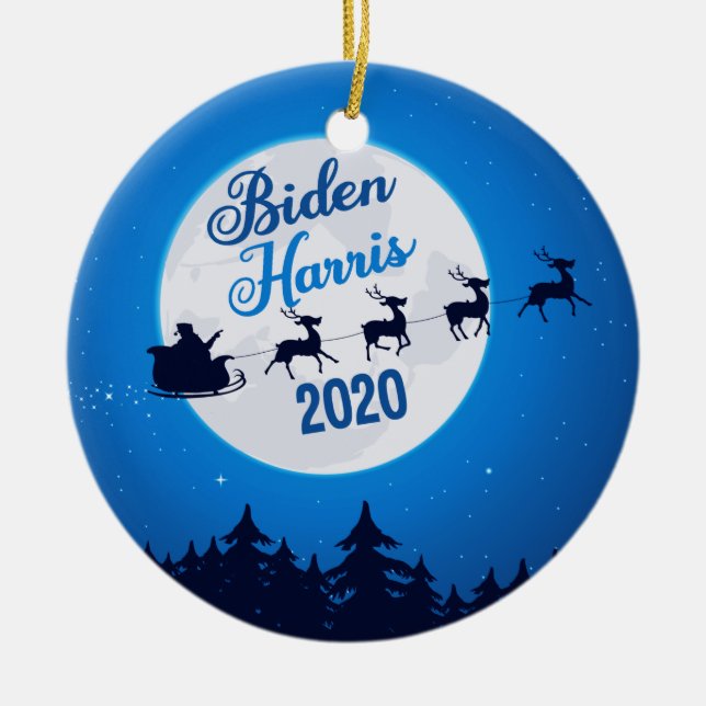Décoration En Céramique Joe Biden Kamala Harris 2020 Noël (Devant)