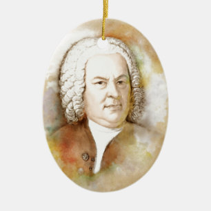 Décoration En Céramique Johann Sebastian Bach Portrait dans beiges