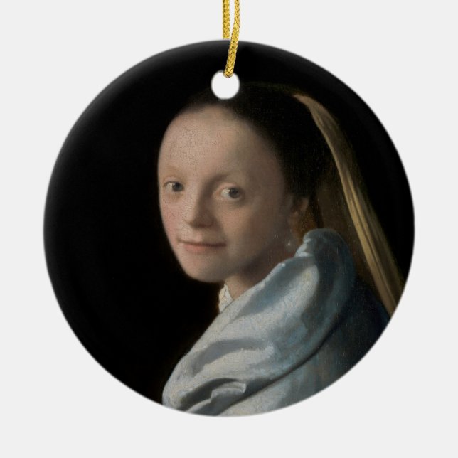 Décoration En Céramique Johannes Vermeer - Étude d'une jeune femme (Devant)