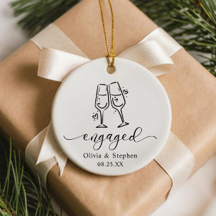 Décoration En Céramique Joie Fantaisiste Notre Premier Noël Fiancés