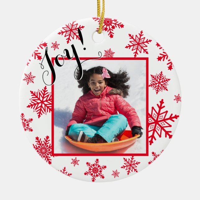 Décoration En Céramique Joie ! Flèches rouges et blanches pendant Noël Pho (Devant)