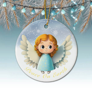 Décoration En Céramique Joli bébé ange chérubin, Paix sur Terre 👼🏻🎄