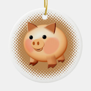 Décoration En Céramique Joli bébé cochon de dessin animé