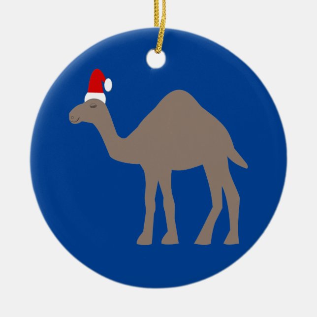 Décoration En Céramique Joli Camel de Noël personnalisé (Devant)