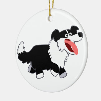 Décoration En Céramique Joli Cartoon Bordure Collie Ornament