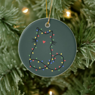 Décoration En Céramique Joli chat Noël Maman chat drôle Noël amateur de ch